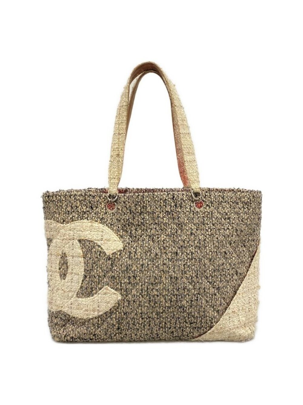 Chanel Shoulder Bag Cambon Line Light Brown Gray Multi